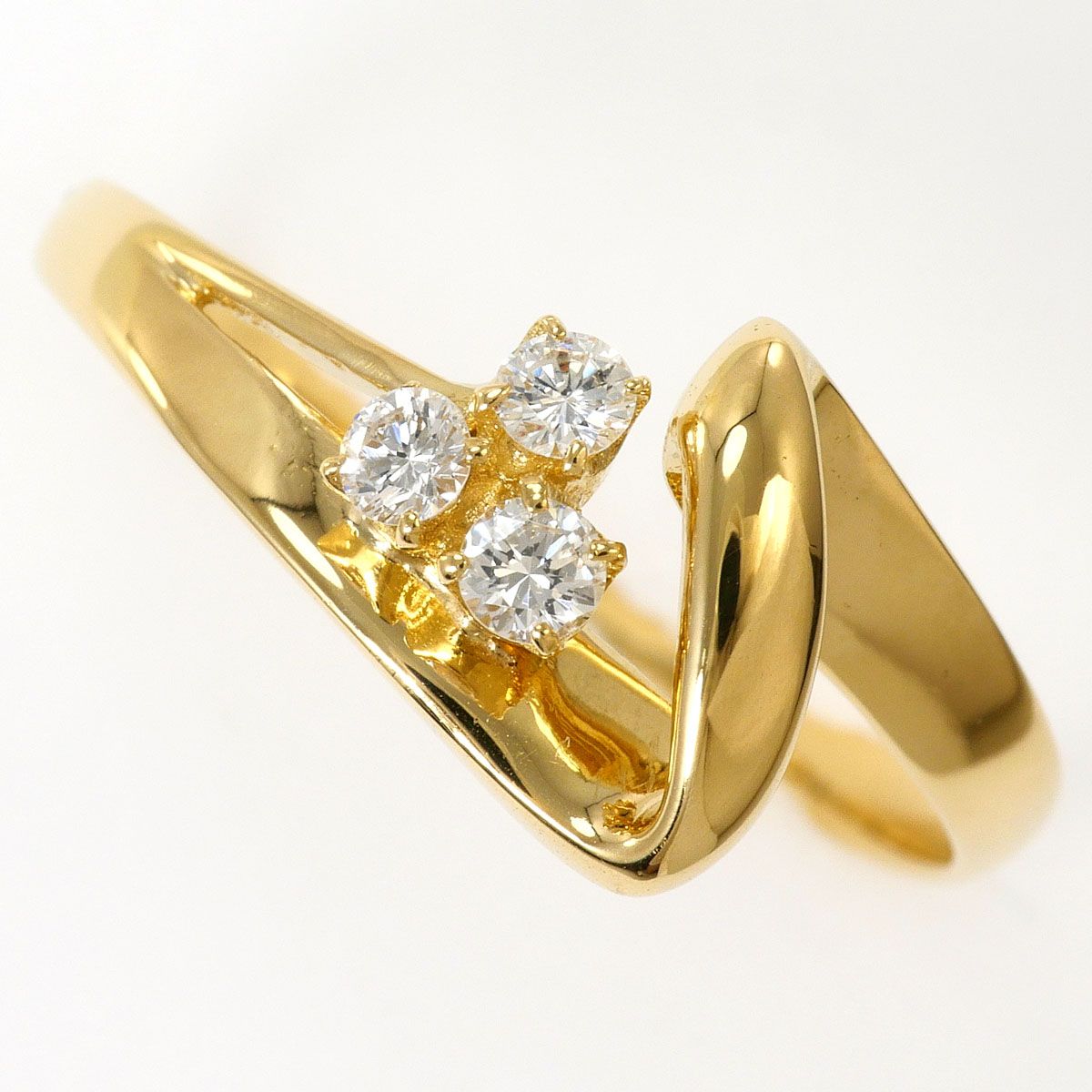 K18YG リング・指輪 10.5号 ダイヤモンド 0.13ct 総重量約2.2g