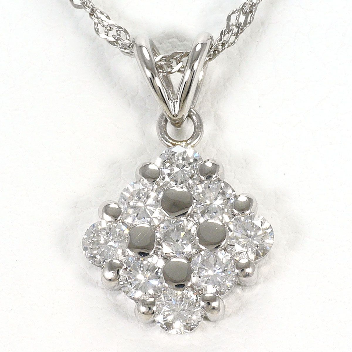PT900/プラチナ PT850/プラチナ ネックレス ダイヤモンド 0.52ct 総重量約2.7g 約39cm