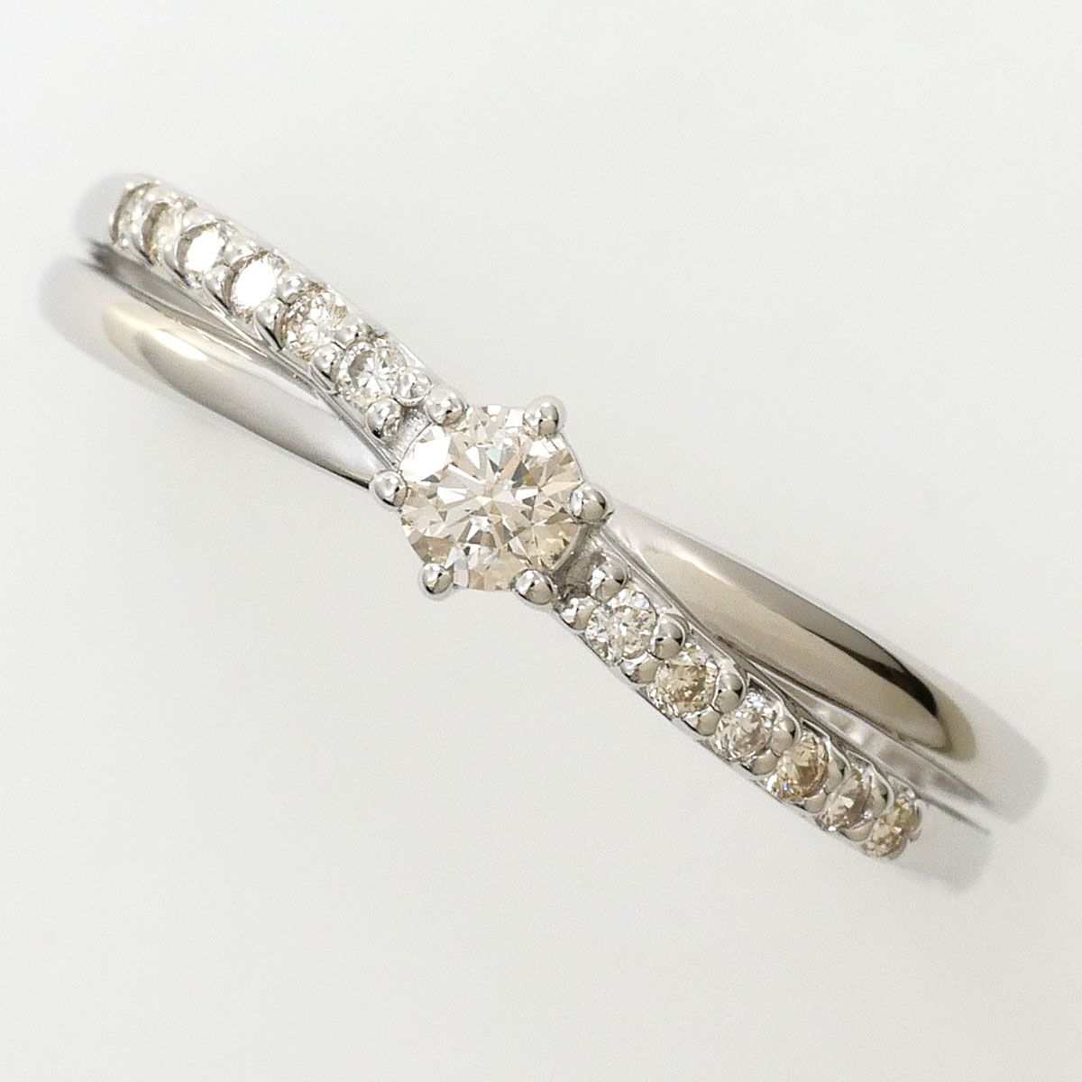 PT900/プラチナ リング・指輪 12.5号 ダイヤモンド 0.18ct 総重量約1.9g