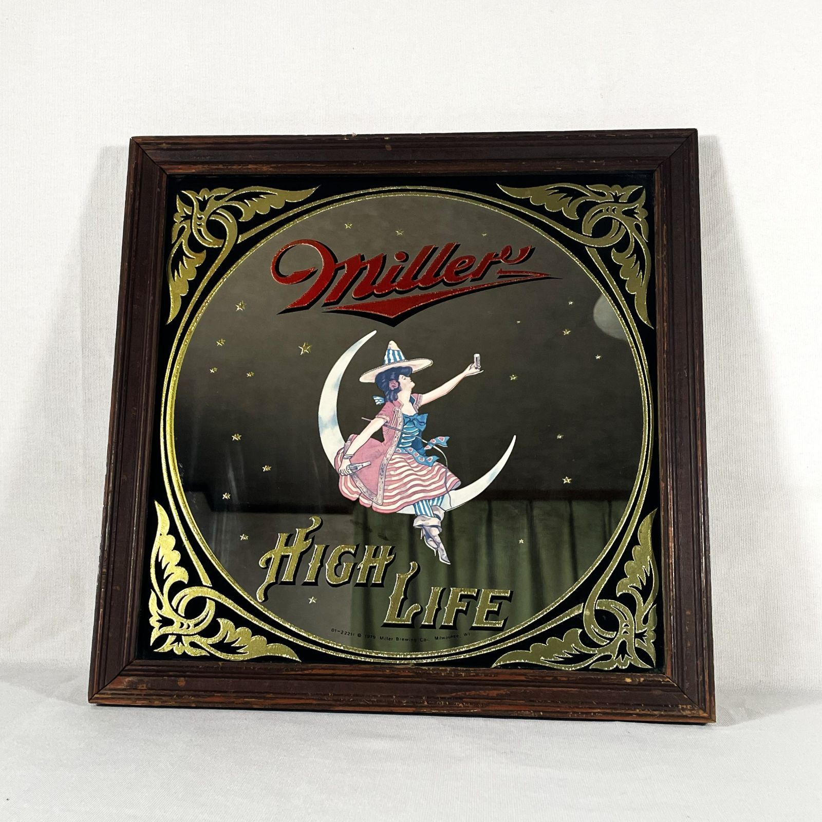 70s Miller High Life Miller Girl Pub Mirror　ミラー　パブミラー　ヴィンテージ　アンティーク　アメトイ