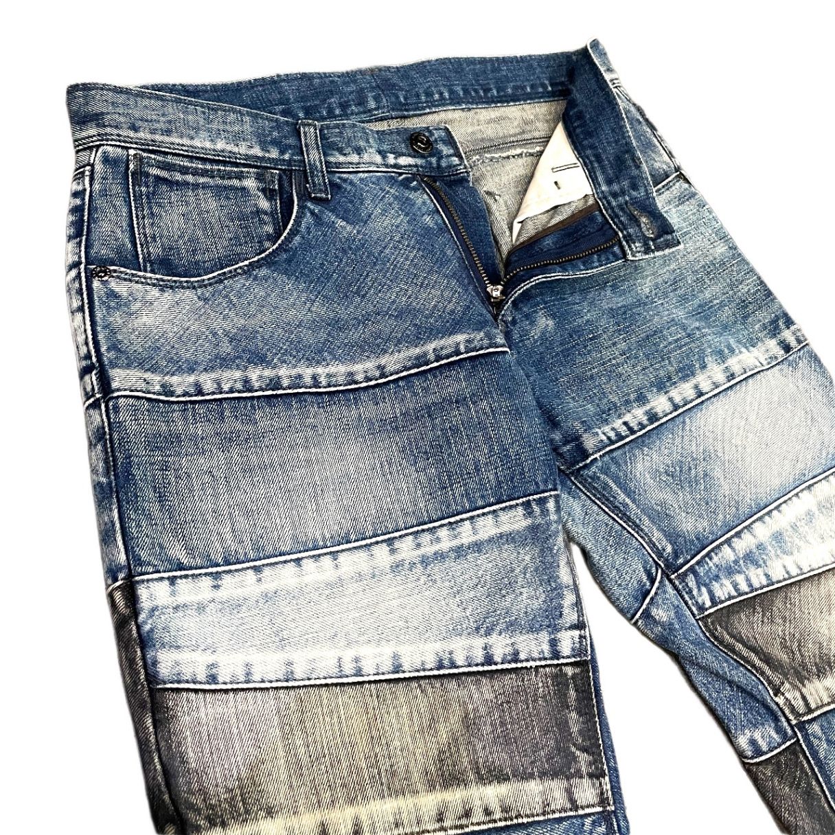 BLACK BARRET by Neil Barrett パッチワークハギデニムパンツ ジーンズ