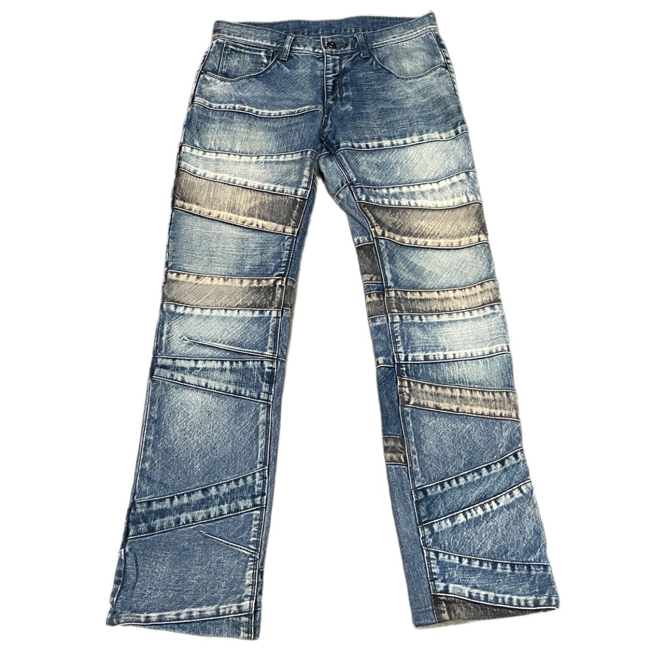 BLACK BARRET by Neil Barrett パッチワークハギデニムパンツ ジーンズ 
