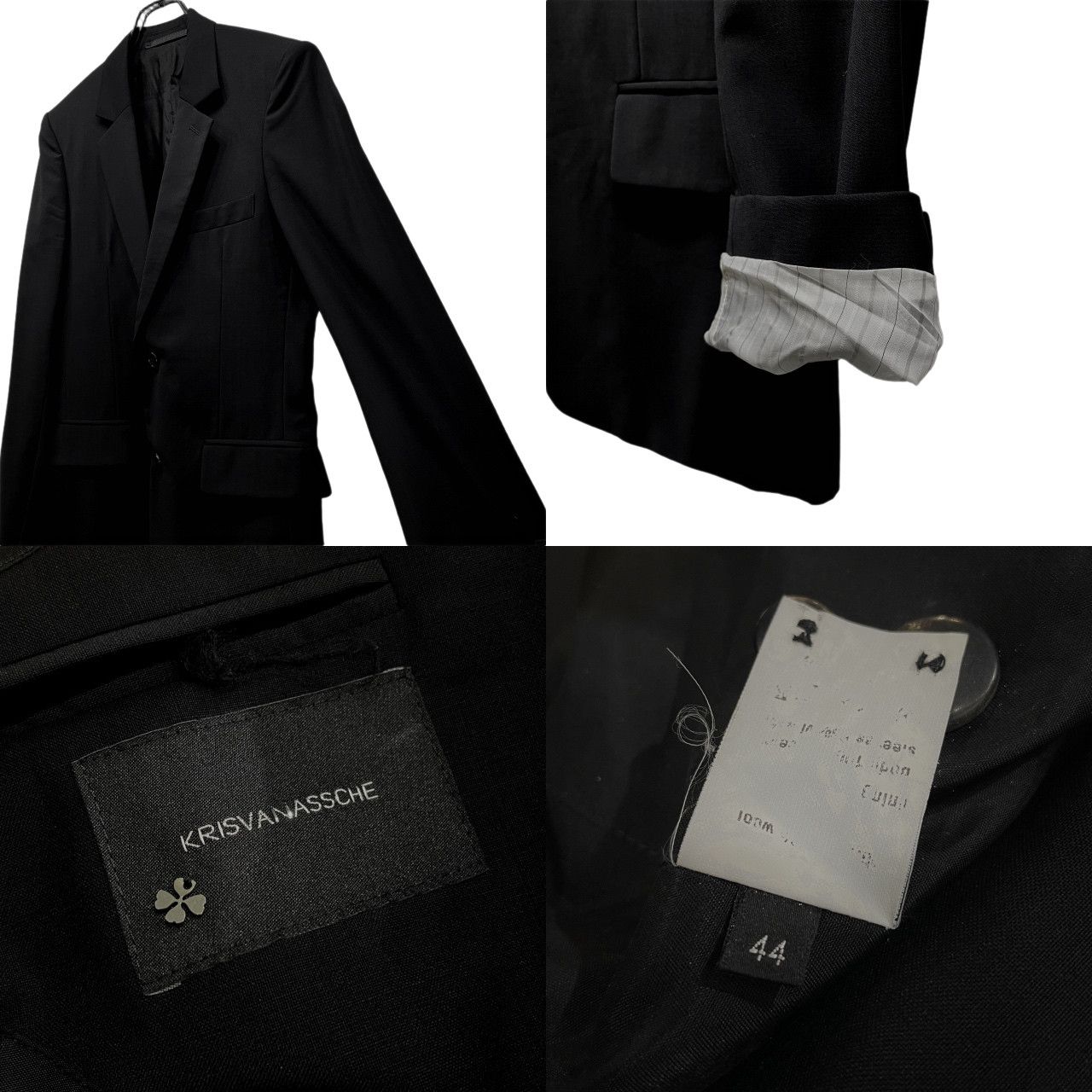 KRIS VAN ASSCHE ウールトロピカル2Bセットアップスーツ テーラード 