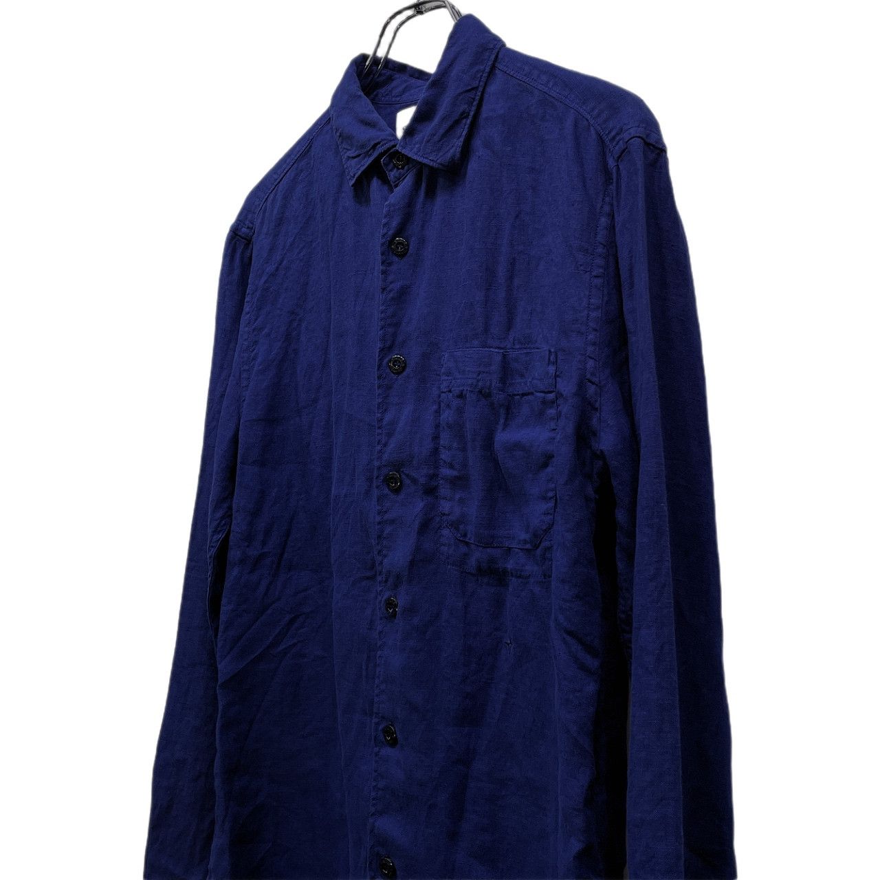 STONE ISLAND 16SS ロゴ刺繍レギュラーカラーリネンシャツ ブラウス
