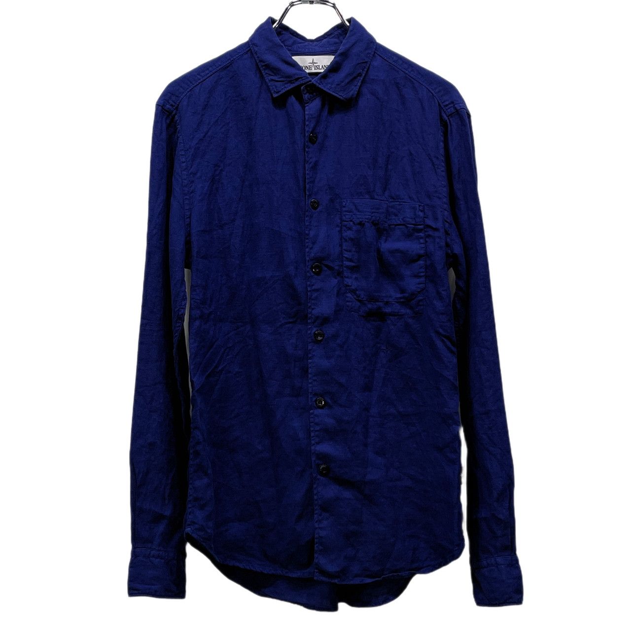 STONE  ストーンアイランド リネンシャツ ロゴ STONE ISLAND 16SS ロゴ刺繍レギュラーカラーリネンシャツ ブラウス
