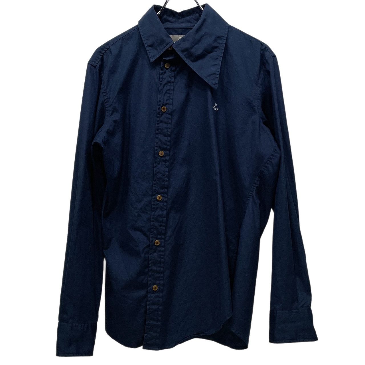 Vivienne Westwood MAN 25AW コットンブロードオーブ刺繍アシンメトリーカラーシャツ ヴィヴィアンウエストウッド