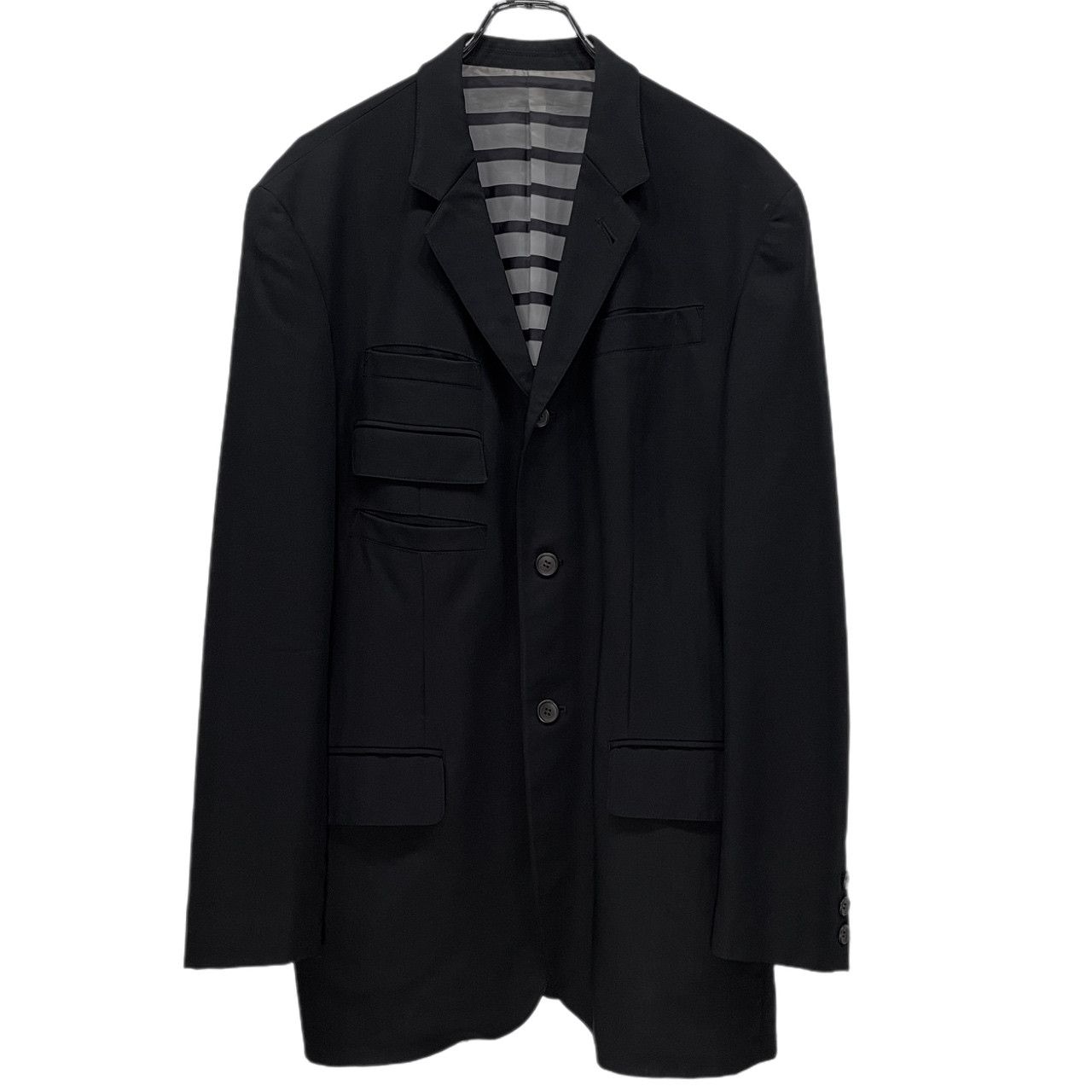 Jean Paul GAULTIER HOMME 93SS ウールギャバジンボーダーライニング