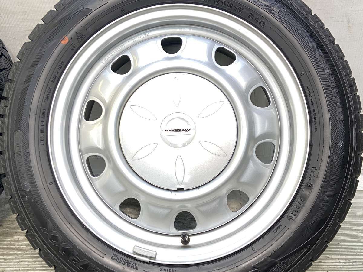 185/60R15 ダンロップ ウィンターマックス WM02 SCHWARZ MV V10 15x6.0