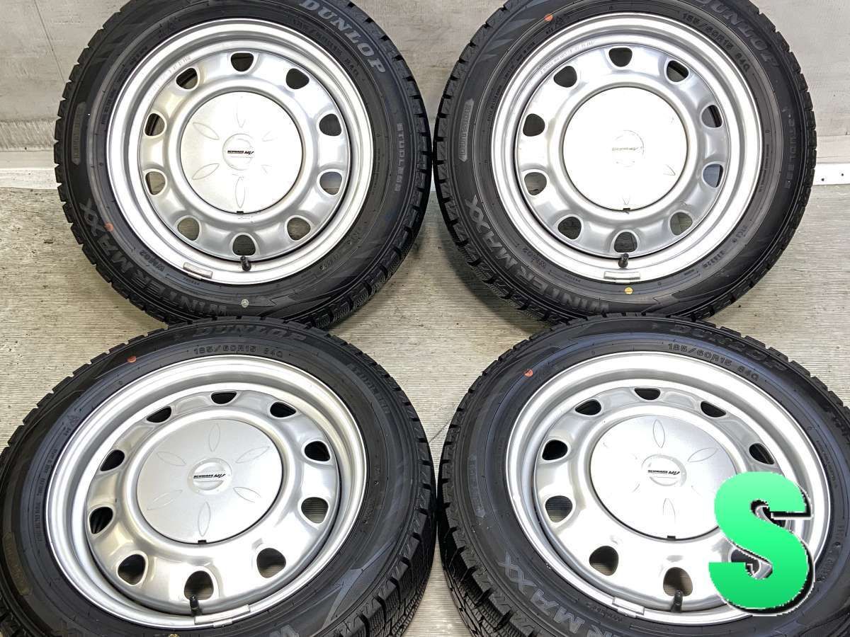 185/60R15 ダンロップ ウィンターマックス WM02 SCHWARZ MV V10 15x6.0