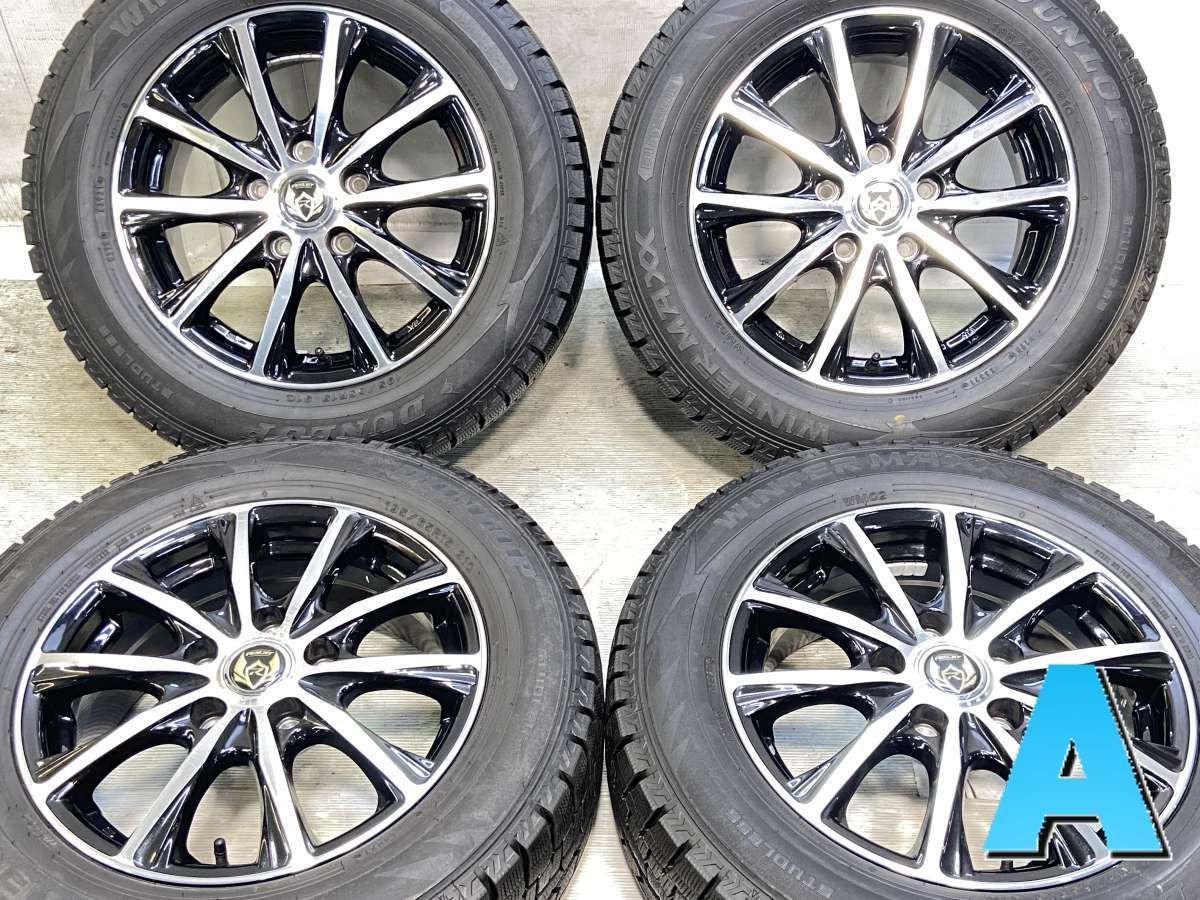 195/65R15 ダンロップ ウィンターマックス WM02 WEDS RIZLEY 15x6.0 43 114.3-5穴 中古タイヤ スタッドレスタイヤ ホイールセット 4本セット w15260427903