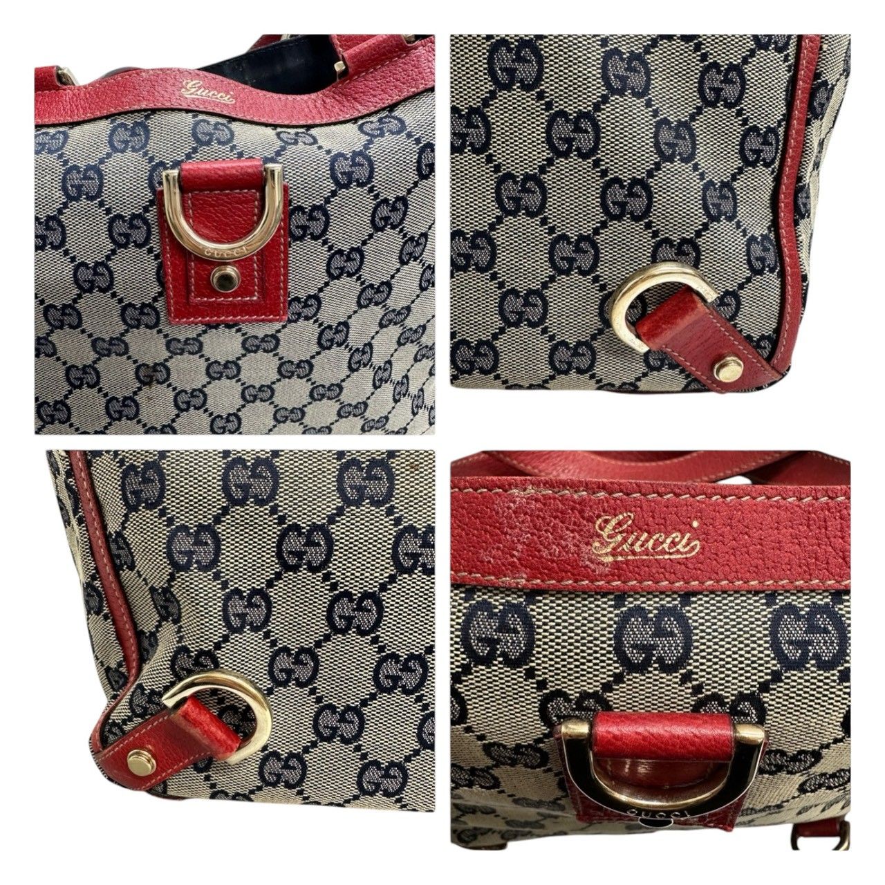GUCCI グッチ アビー ベージュ レッド ゴールド金具 GGキャンバス 