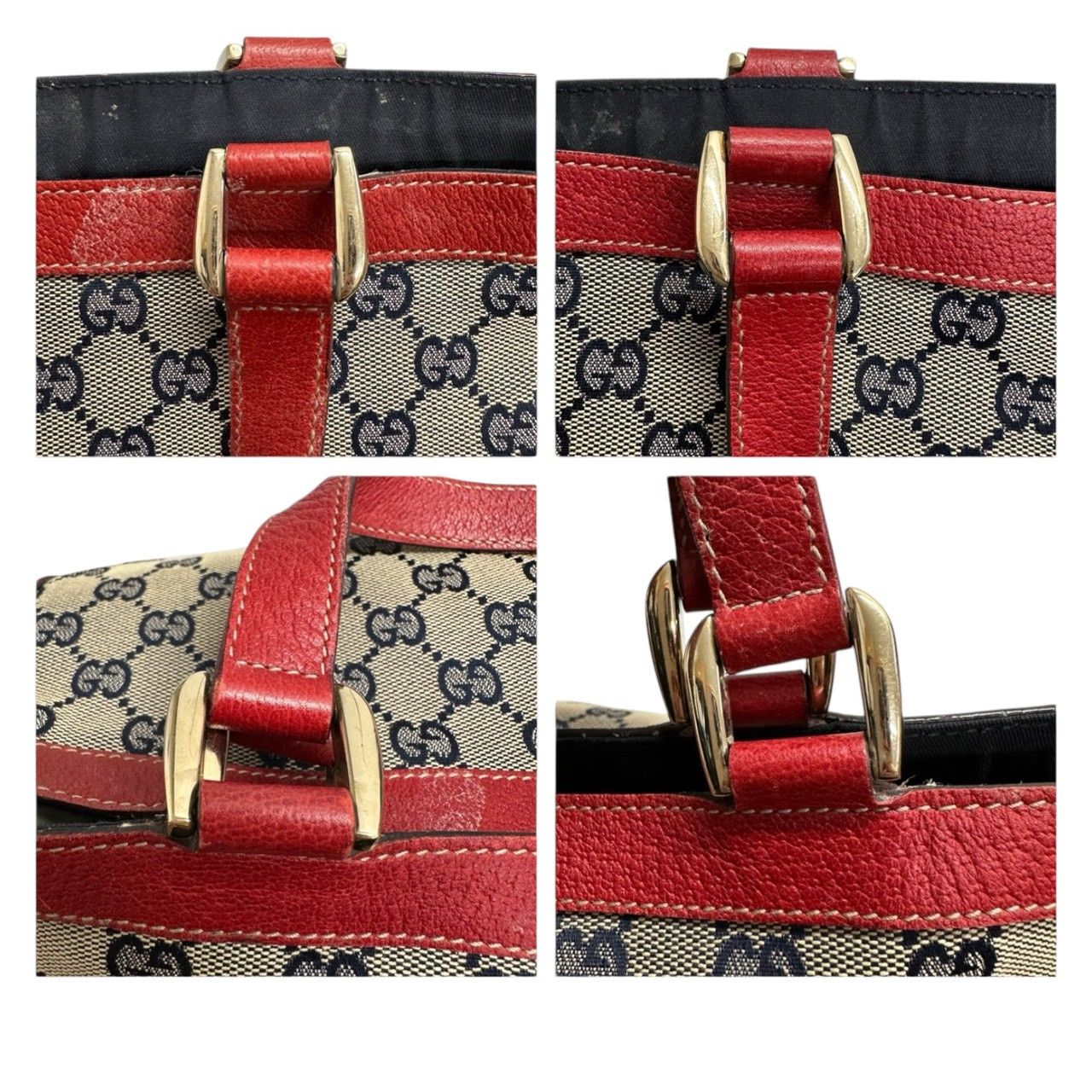 GUCCI グッチ アビー ベージュ レッド ゴールド金具 GGキャンバス