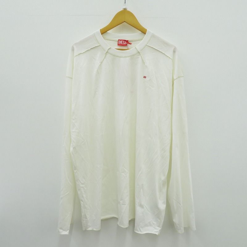 【瀬戸大橋店】 中古 DIESEL | ディーゼル 長袖Ｔシャツ CRAHOR BOXT Long Sleeve T A19464 ホワイト サイズ：XL 【102】
