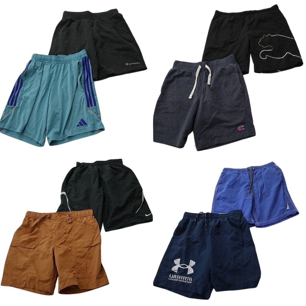 古着卸 まとめ ブランドMIX ショートパンツ 8枚セット ( メンズ M ) ノーティカ エディーバウアーチャンピオン ナイキ 中古 古着 NE9361