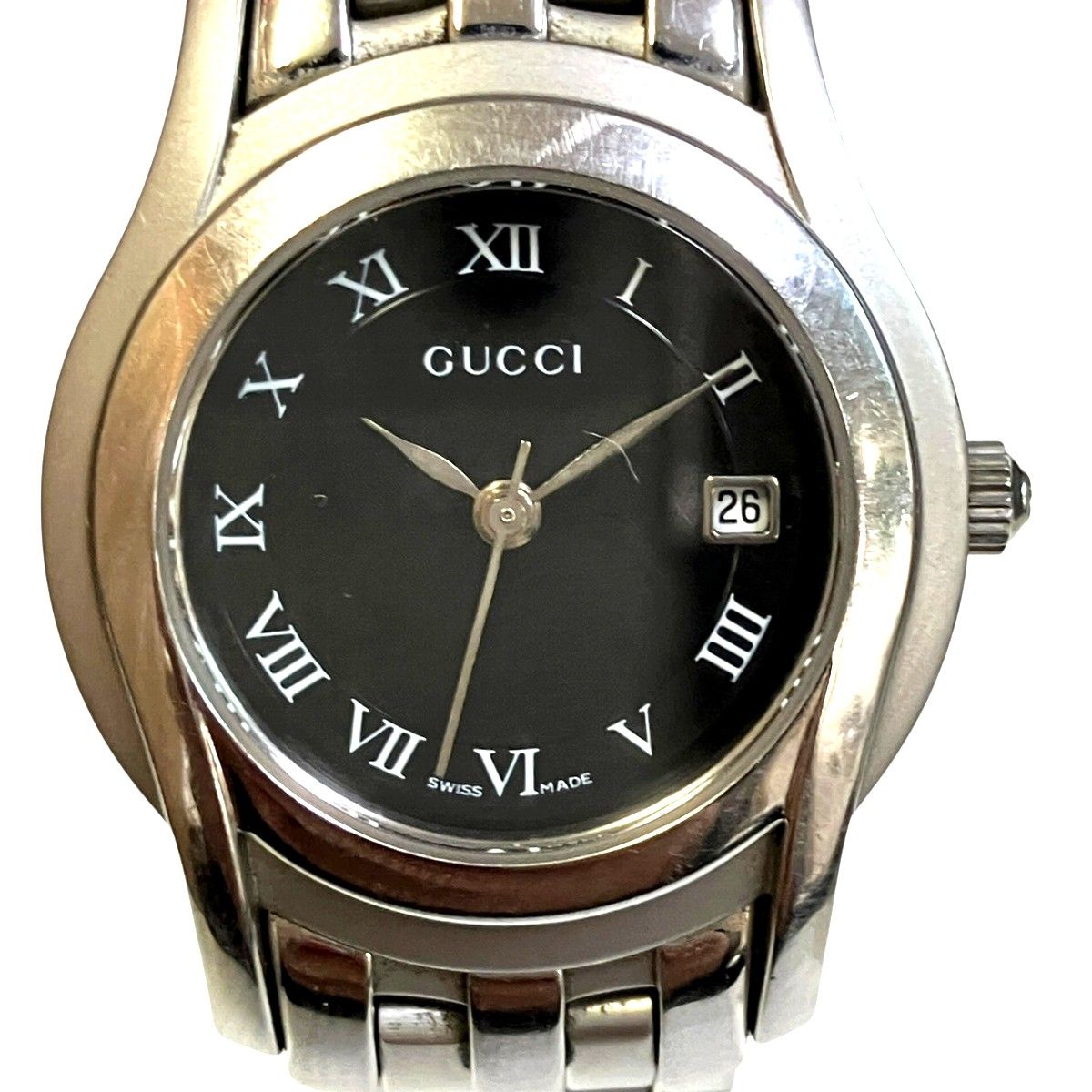 グッチ GUCCI 腕時計 総重量約63g SS SS クオーツ ブラック文字盤 5500L レディース 11,100円
