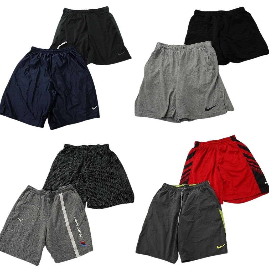 古着卸 まとめ売り ブランドMIX ショートパンツ 8枚セット ( メンズ M ) アディダス ナイキ プーマ 中古 古着 NE9372