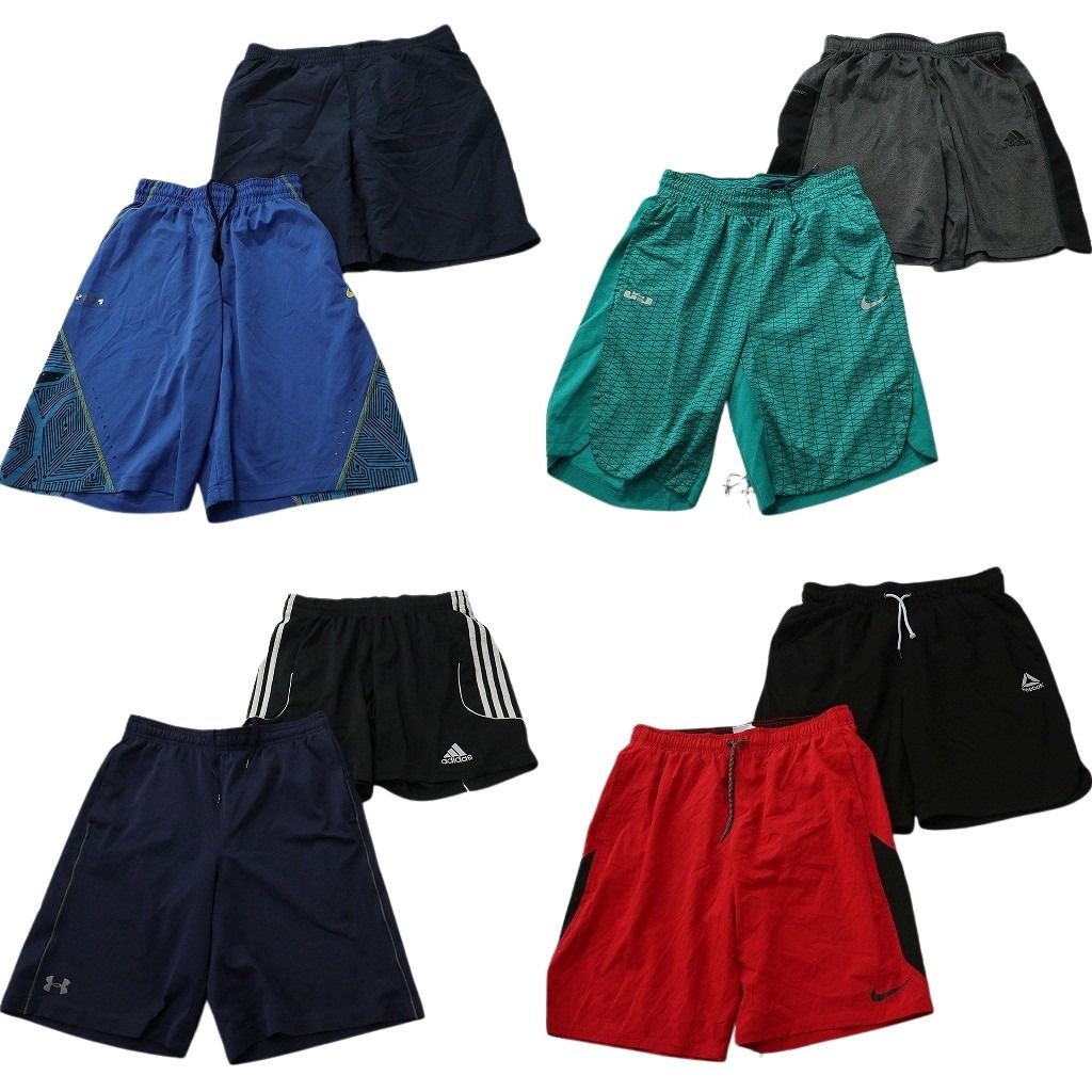 古着卸 まとめ売り ブランドMIX ショートパンツ 8枚セット ( メンズ M ) ノースフェイス ナイキ アディダス リーボック 中古 古着 NE9373