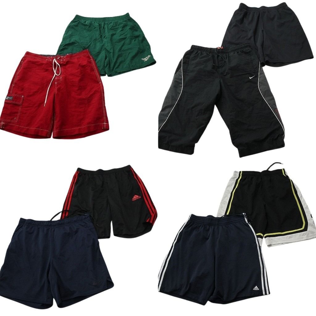 古着卸 まとめ売り ブランドMIX ショートパンツ 8枚セット ( メンズ L ) アディダス リーボック ナイキ 中古 古着 NE9376