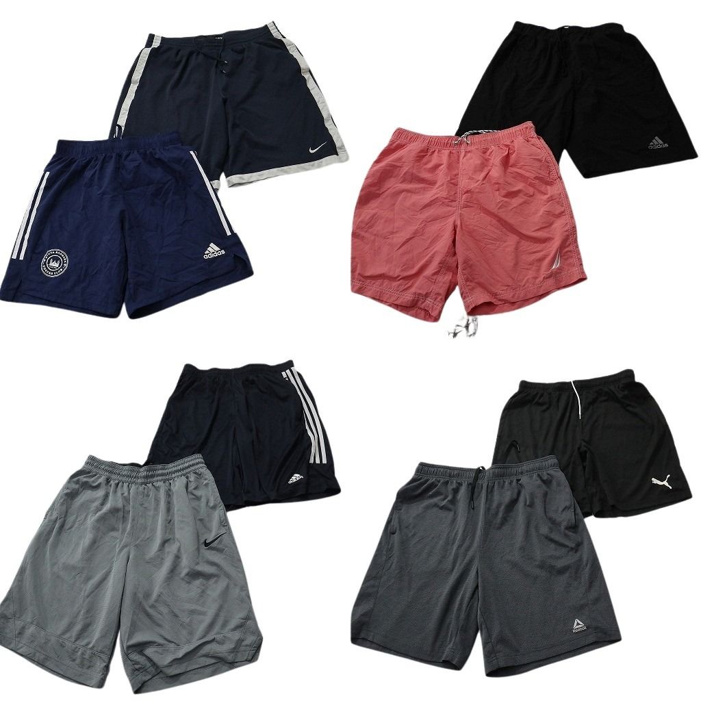 古着卸 まとめ売り ブランドMIX ショートパンツ 8枚セット ( メンズ L ) ノーティカ アディダス ナイキ プーマ 中古 古着 NE9380