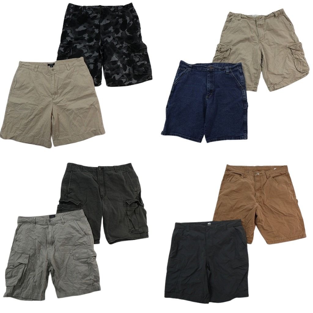 古着卸 まとめ売り ブランドMIX ショートパンツ 8枚セット ( メンズ 36 ) リーバイス ラングラー REI 中古 古着 NE9381