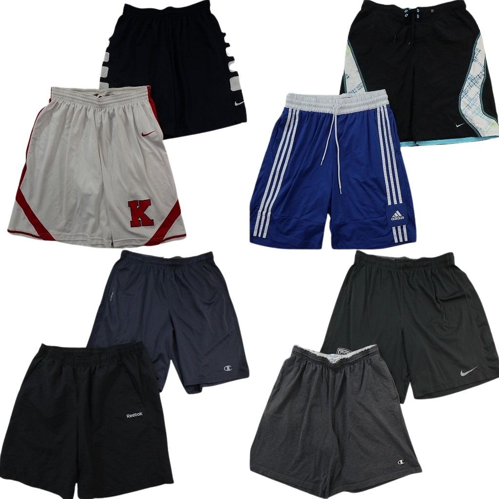 古着卸 まとめ売り ブランドMIX ショートパンツ 8枚セット ( メンズ L ) リーボック ナイキ チャンピオン 中古 古着 NE9391