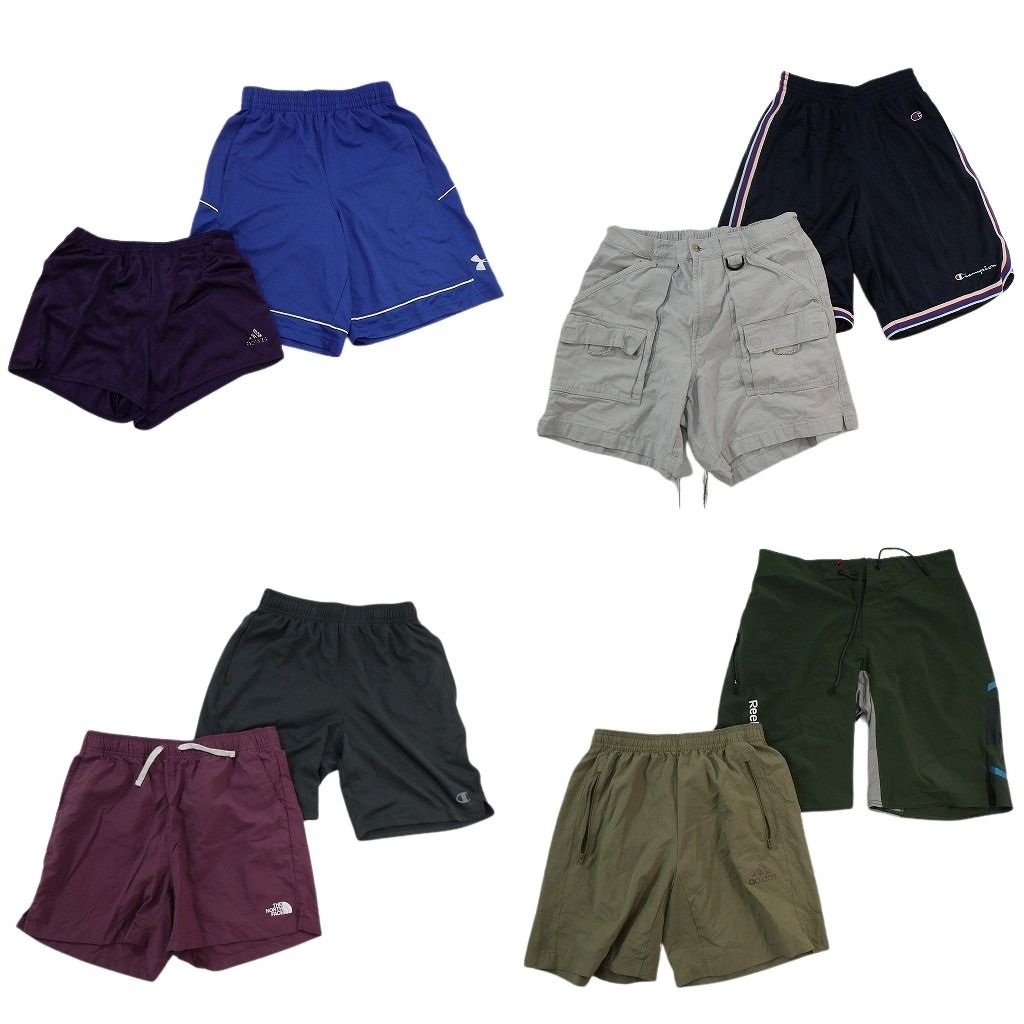 古着卸 まとめ ブランドMIX ショートパンツ 8枚セット ( メンズ S ) ノースフェイス コロンビア チャンピオン アディダス 中古 古着 NE9434
