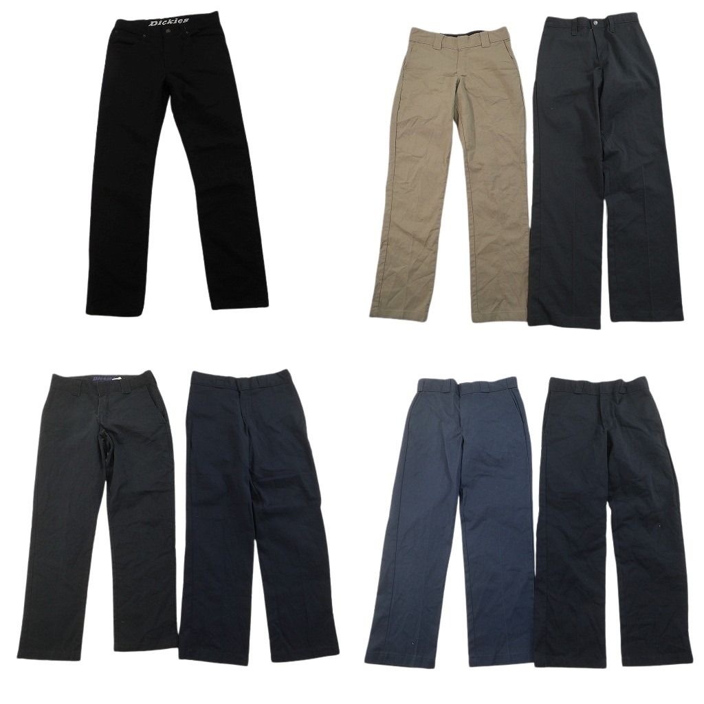 古着卸 まとめ売り ディッキーズ パンツ 7枚セット ( メンズ 29/30 ) ワーク ネイビー ベージュ ストレート 中古 古着 NE9450