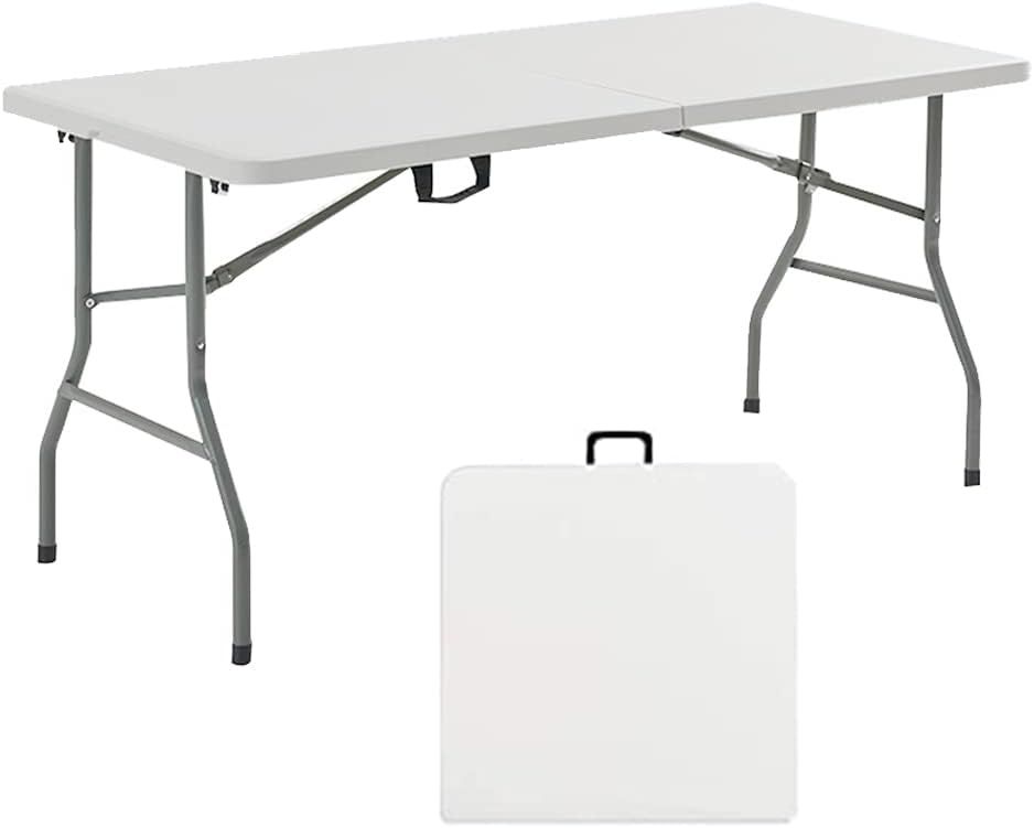 Beikemall 折りたたみテーブル 180cm 作業台 ピクニック キャンプ アウトドア 2段階高さ調整 耐荷重120kg 軽量 持ち運び 室内 屋外