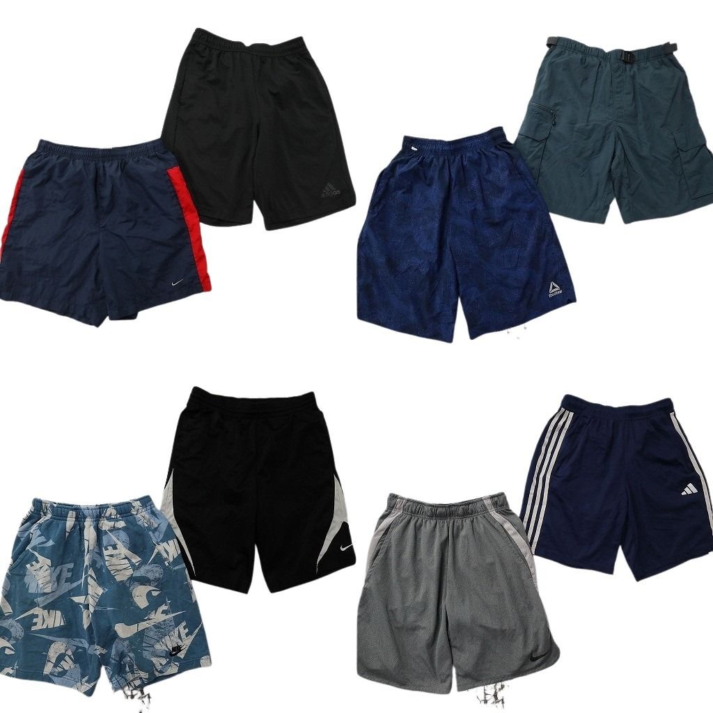 古着卸 まとめ売り ブランド ショートパンツ 8枚セット ( メンズ M ) コロンビア リーボック ナイキ アディダス 中古 古着 NE9478