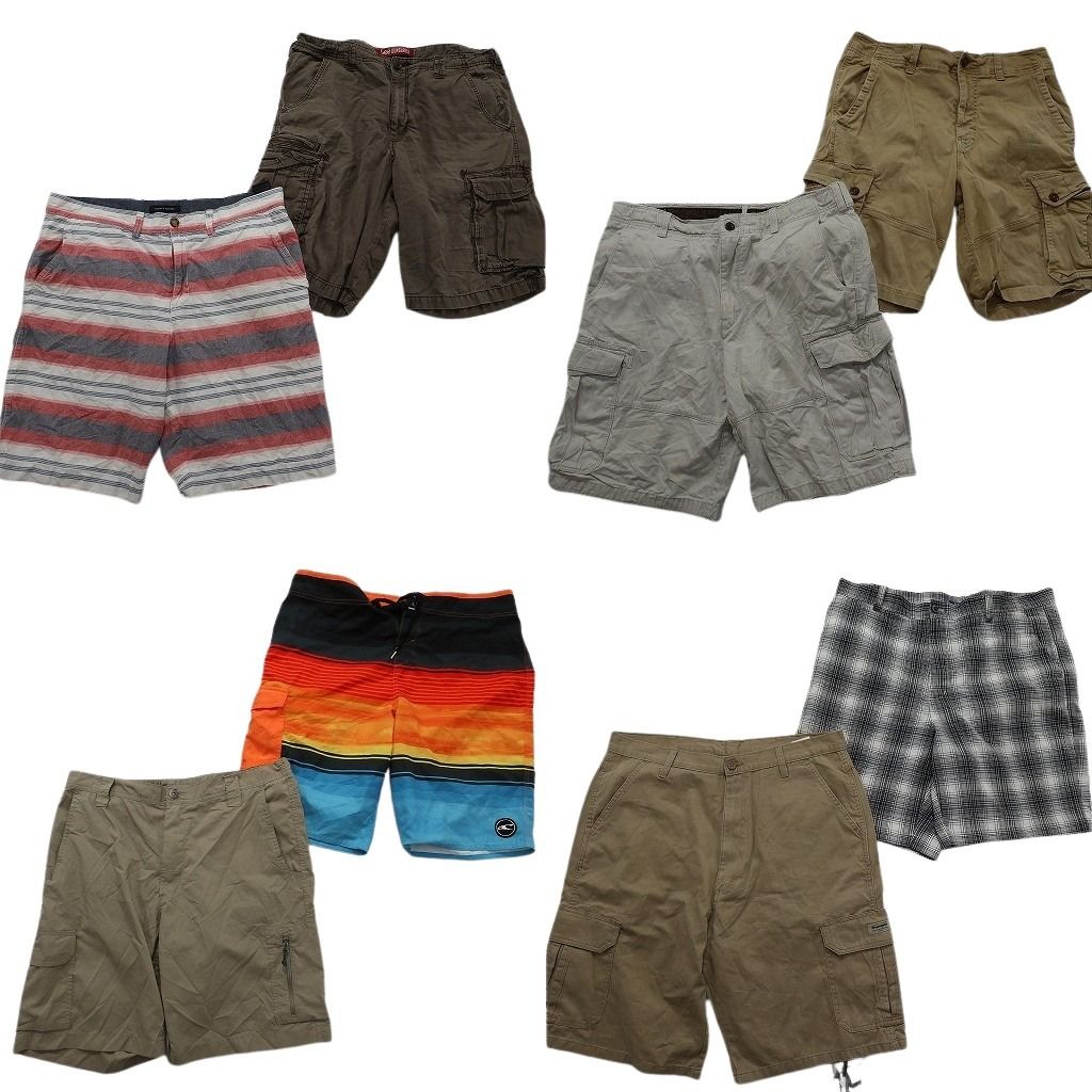 古着卸 まとめ売り ブランド ショートパンツ 8枚セット ( メンズ 36/34 ) コロンビア ティンバーランド ラングラー LEE 中古 古着 NE9489