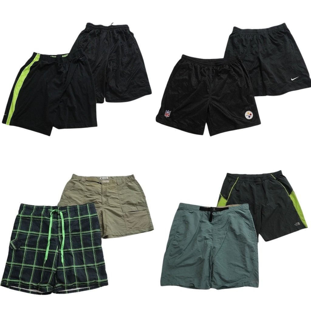 古着卸 まとめ売り ブランド ショートパンツ 8枚セット ( メンズ XL ) コロンビア ノースフェイス カベラス ナイキ 中古 古着 NE9502