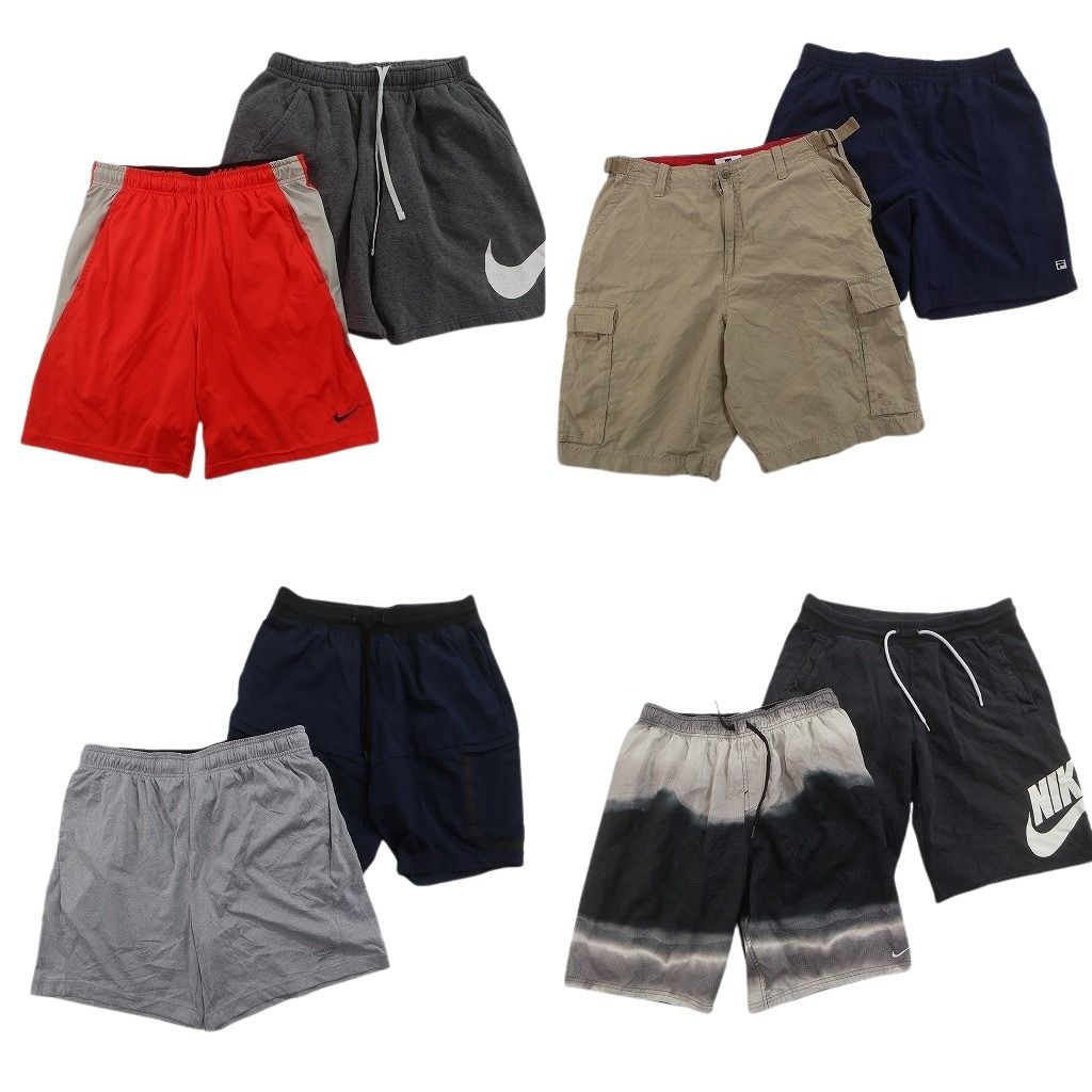 古着卸 まとめ売り ブランド ショートパンツ 8枚セット ( メンズ L ) ナイキ フィラ リーボック GAP スウェット 中古 古着 NE9523