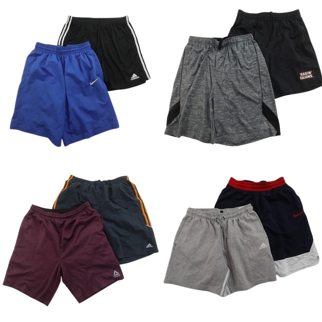 古着卸 まとめ売り ブランド ショートパンツ 8枚セット ( メンズ L ) アディダス リーボック アディダス ナイキ 中古 古着 NE9534