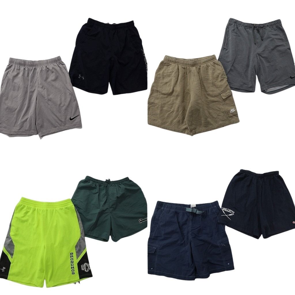 古着卸 まとめ売り ブランド ショートパンツ 8枚セット ( メンズ L ) コロンビア チャンピオン ナイキ 中古 古着 NE9545
