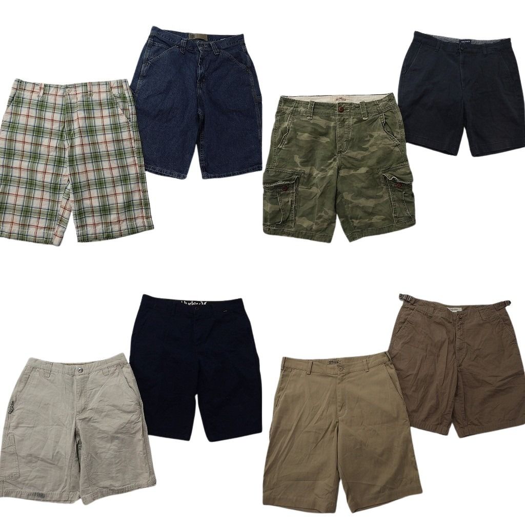 古着卸 まとめ売り ブランド ショートパンツ 8枚セット ( メンズ 32 ) コロンビア LEE カルバンクライン ホリスター 中古 古着 NE9554