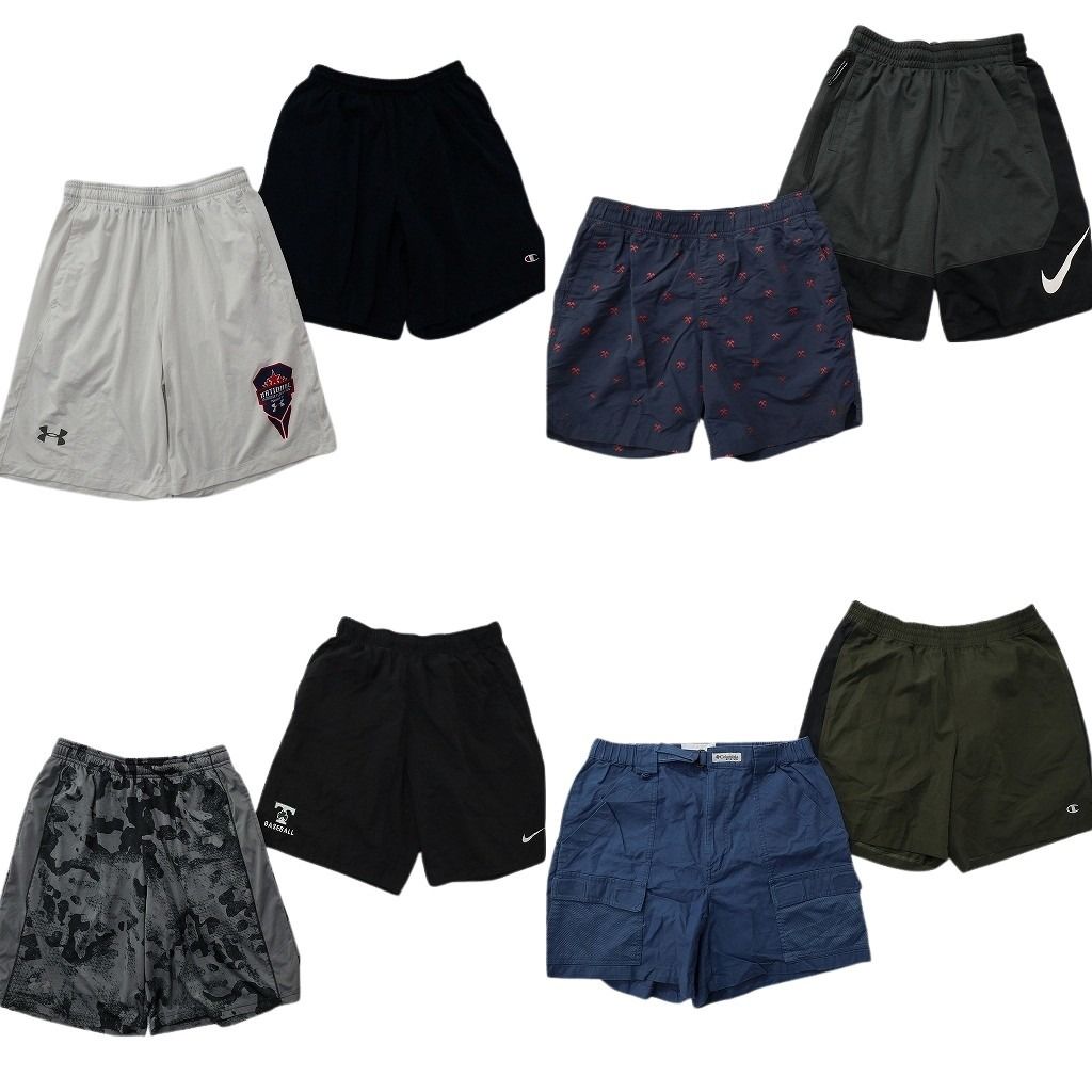 古着卸 まとめ売り ブランド ショートパンツ 8枚セット ( メンズ M ) チャンピオン ノースフェイス コロンビア 中古 古着 NE9556