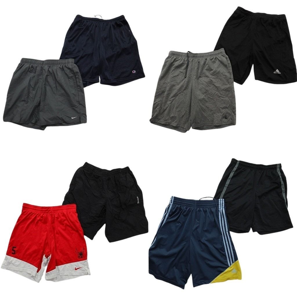 古着卸 まとめ売り ブランド ショートパンツ 8枚セット ( メンズ L ) リーボック アディダス チャンピオン ナイキ 中古 古着 NE9566
