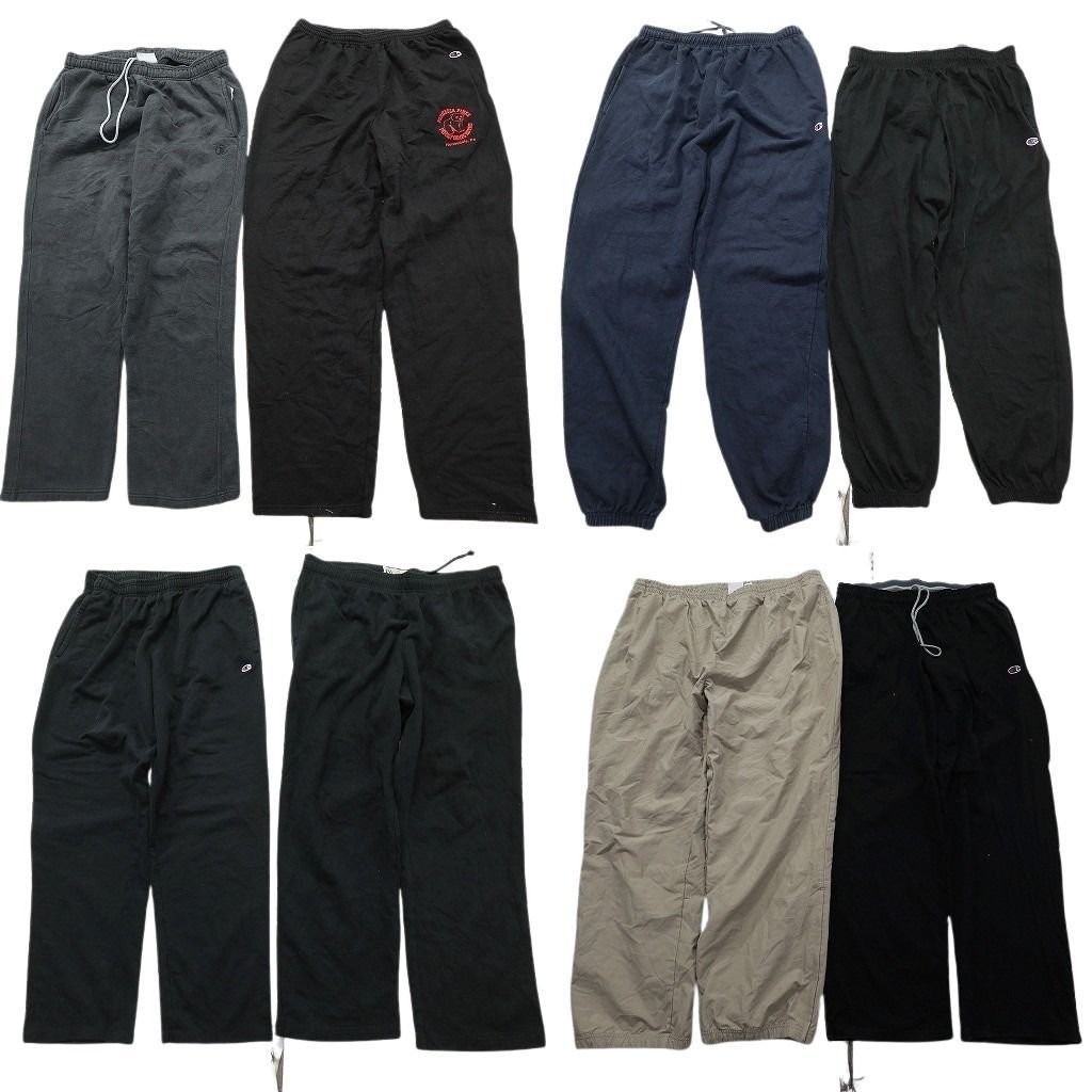 古着卸 まとめ売り チャンピオン パンツMIX 8枚セット ( メンズ XL ) イージーパンツ スウェット ブラック 中古 古着 NE9579