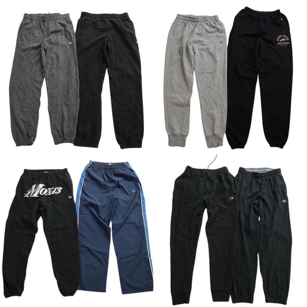 古着卸 まとめ売り チャンピオン パンツMIX 8枚セット ( メンズ M ) スウェパン ナイロンパンツ ブラック ワイド 中古 古着 NE9590