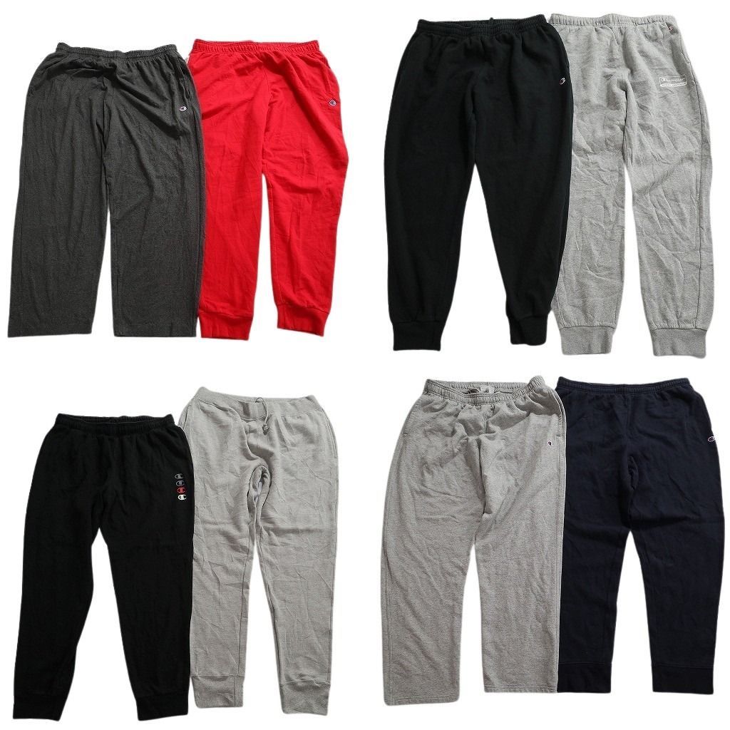 古着卸 まとめ売り チャンピオン パンツMIX 8枚セット ( メンズ 2XL ) スウェパン ブラック テーパード ワイド 中古 古着 NE9599