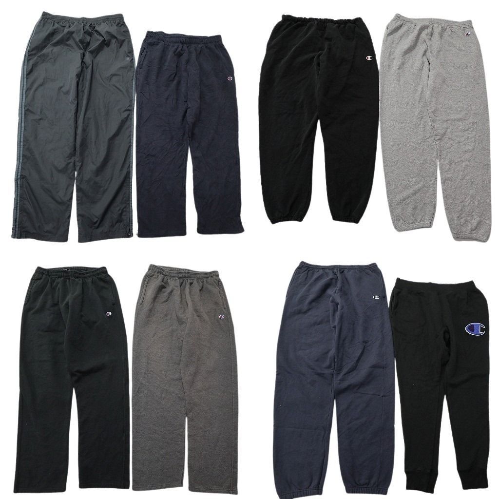 古着卸 まとめ売り チャンピオン パンツMIX 8枚セット ( メンズ XL ) スウェパン ナイロンパンツ ライン テーパード 中古 古着 NE9603