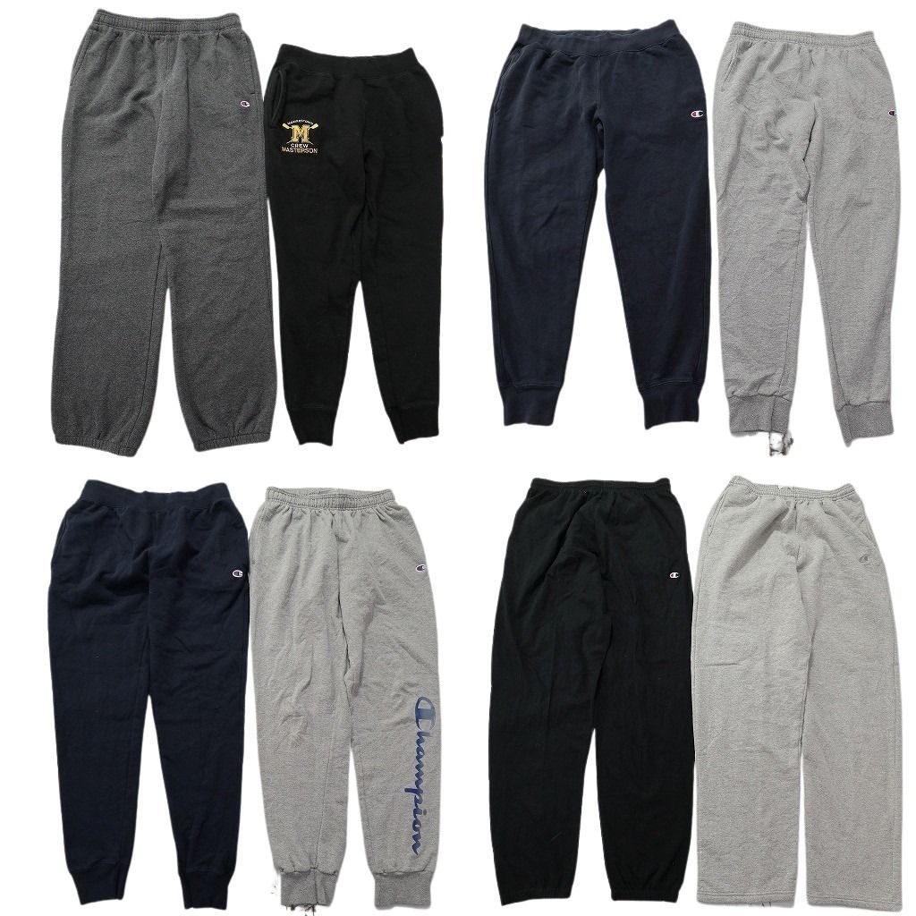 古着卸 まとめ売り チャンピオン パンツMIX 8枚セット ( メンズ L ) スウェパン ネイビー ブラック グレー テーパード 中古 古着 NE9604