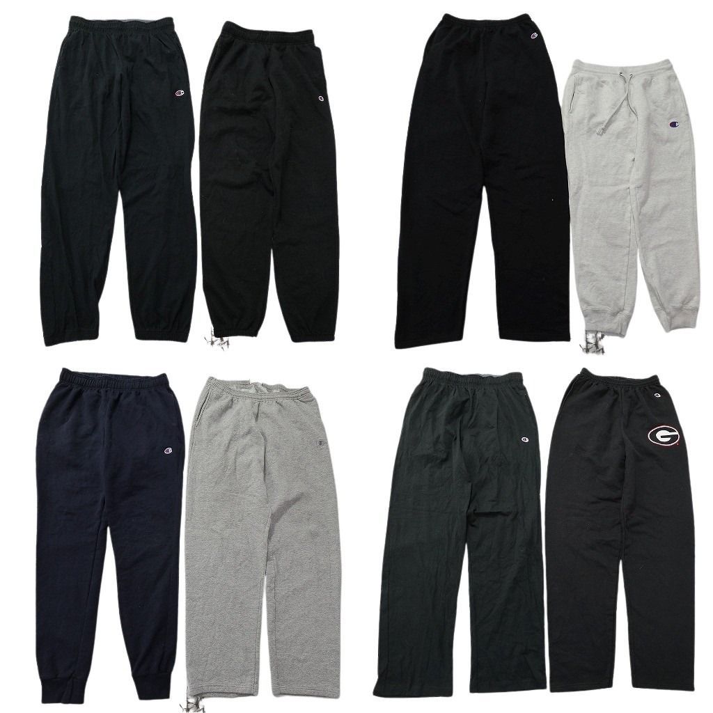 古着卸 まとめ売り チャンピオン パンツMIX 8枚セット ( メンズ M ) スウェパン ナイロンパンツ ブラック テーパード 中古 古着 NE9609