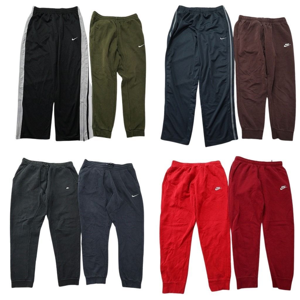 古着卸 まとめ売り NIKE ナイキ パンツMIX 8枚セット ( メンズ L ) スウォッシュロゴ スウェット ジョガー サイドライン 中古 古着 NE9616