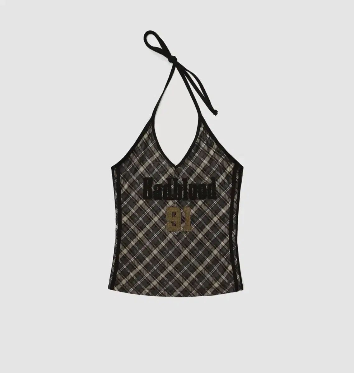 BADBLOOD バッドブラッド AQUA ヴィンテージ クラブ ホルター タンク - CHECKED BROWN