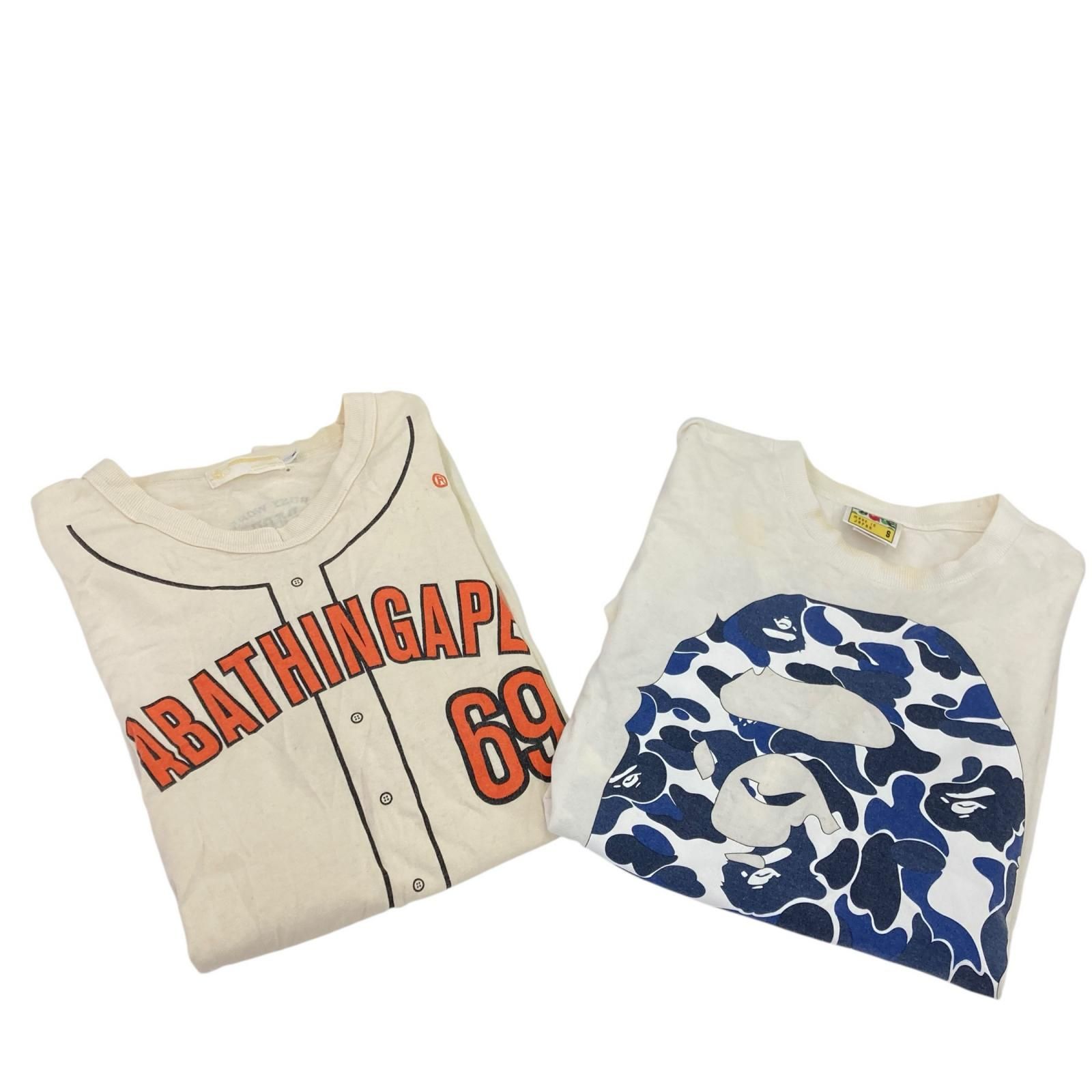 199990 A BATHING APE アベイシングエイプ Ｔシャツ　S/Mサイズ BAPE メンズ 2点まとめ売り
