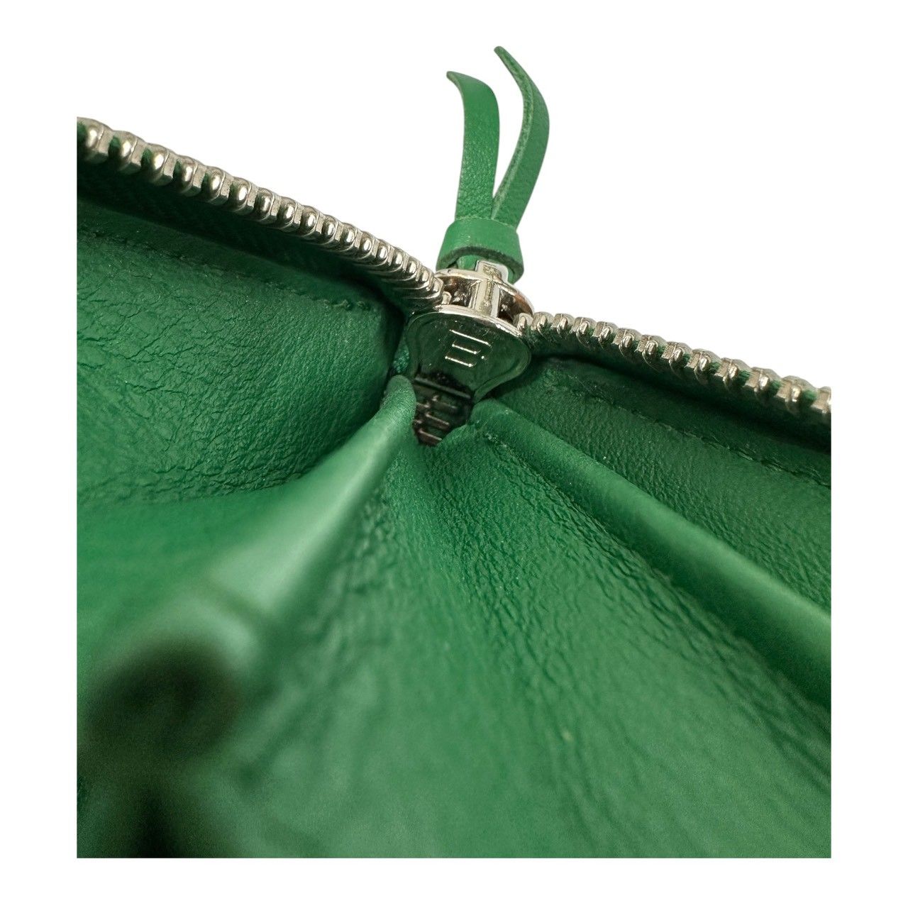 極美品　BALENCIAGA バレンシアガ　長財布　カード付き　ダークグリーン 美品 BALENCIAGA バレンシアガ ペーパー グリーン レザー 長財布