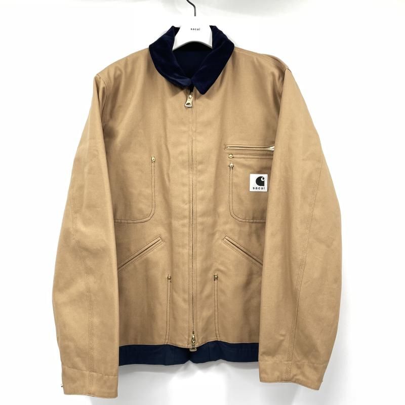【中古】sacai×Carhartt Reversible Jacket ネイビー/ベージュ サイズ2 24-03391M サカイ カーハート[17]