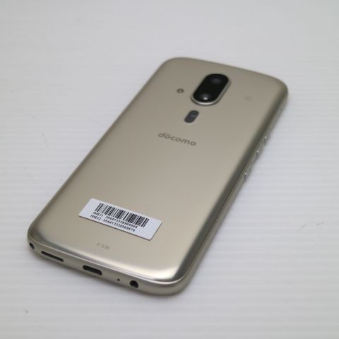 新品同様 SIMフリー らくらくスマートフォン F-53E ゴールド スマホ