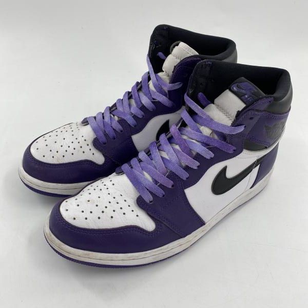 【中古】NIKE AIR JORDAN 1 RETRO HIGH OG Court Purple/White/Black 2020 スニーカー 28cm 555088-500 ホワイト パープル ブラック ナイキ[10]